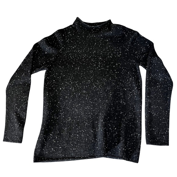 Charter Club Sweaters - Charter Club Luxury Cashmere Mock‎ Neck Sweater Petite Black Roll Neck Old Money